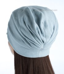 Красивая шапочка по голове TRKV-Амбрелла с драпировкой сзади светло-голубой