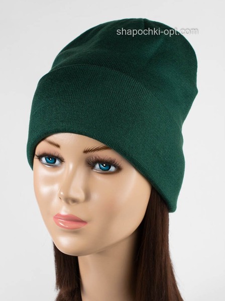 Вязаная шапка с отворотом Shady Vis Flip Uni зеленая