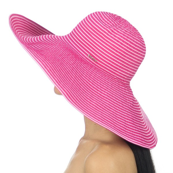 Розовая широкополая шляпа D 014-25