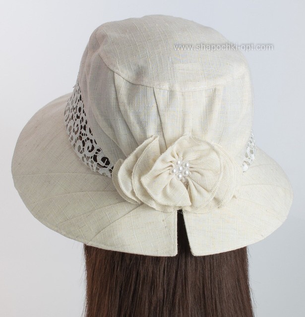 Красивая шляпа Сабрина с цветком сзади арт.443