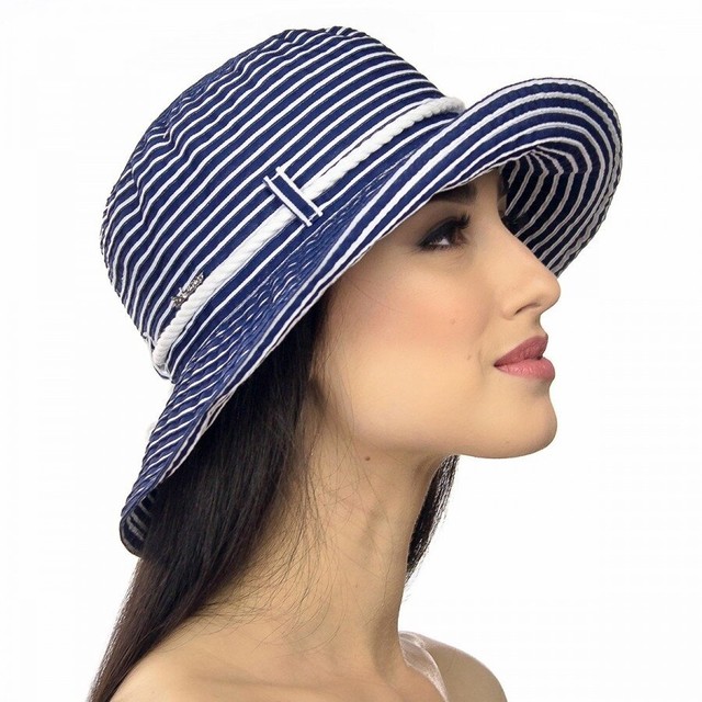 Жіночі капелюхи з модельованими полями темно-синього кольору D 110-05