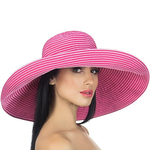 Рожевий широкополий капелюх D 014-25
