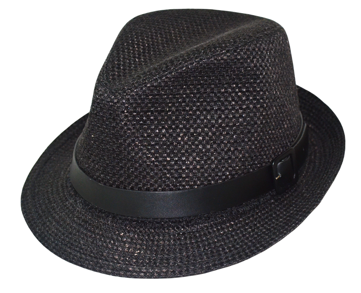 Шляпа мужская Хантор рогожка черная. 0507-116