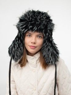 Ушанка У-55 №43/13 черный/черно-белый