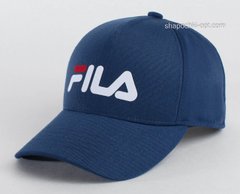 Спортивная бейсболка оптом с большим логотипом Fila цвет синий