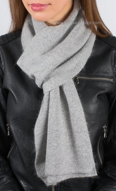 Стильний універсальний в'язаний шарф S-1 колір сірий