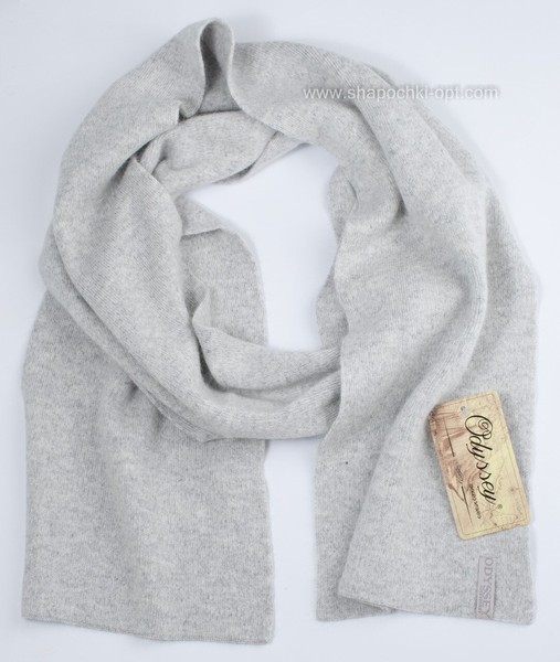 Стильный универсальный вязаный шарф S-1 цвет серый