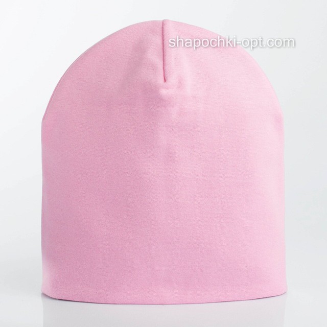 Розовая трикотажная шапка Кито рибана 52-54
