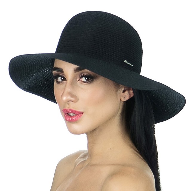 Чорний жіночий капелюх опт D 039-01