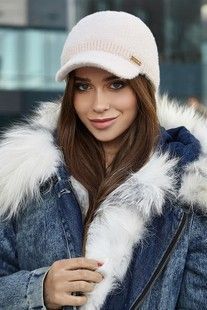 Жіноча тепла бейсболка Ребекка пудра арт.4935