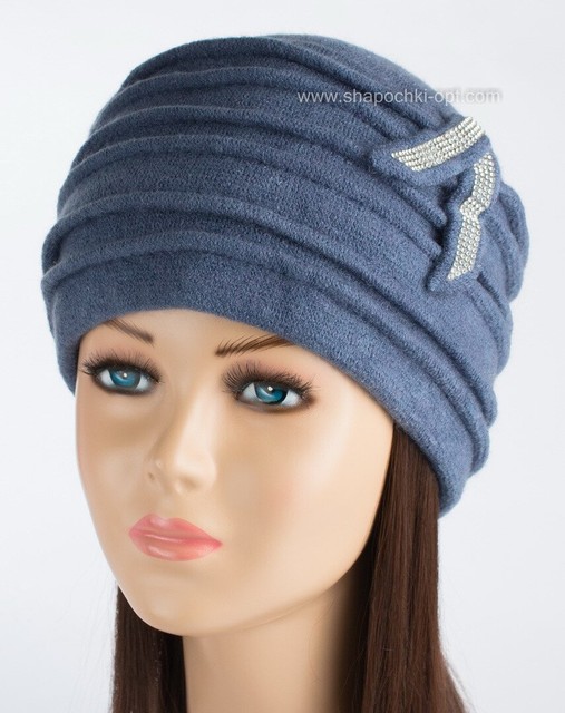Теплая шапка-кубанка для женщин Kartazon-21 цвет джинс