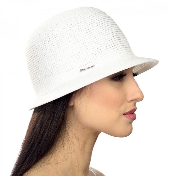 Жіночі міні-капелюшки з опущеними полями білого кольору D 115-02