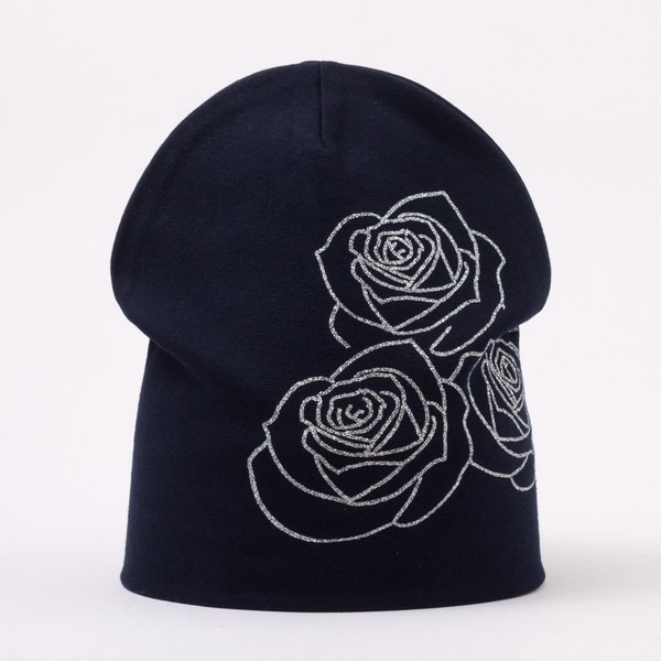 Темно-синяя шапочка Кайли с блестящими цветочками