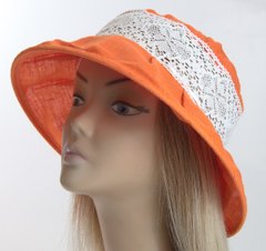 Льняная шляпка оранжевого цвета ЛХ
