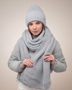 Комплект Pearly (шапка, шарф) перламутр