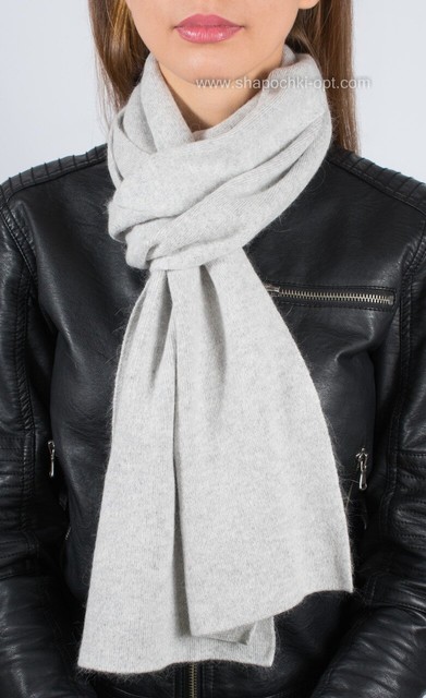 Стильный светло-серый шарф S-1