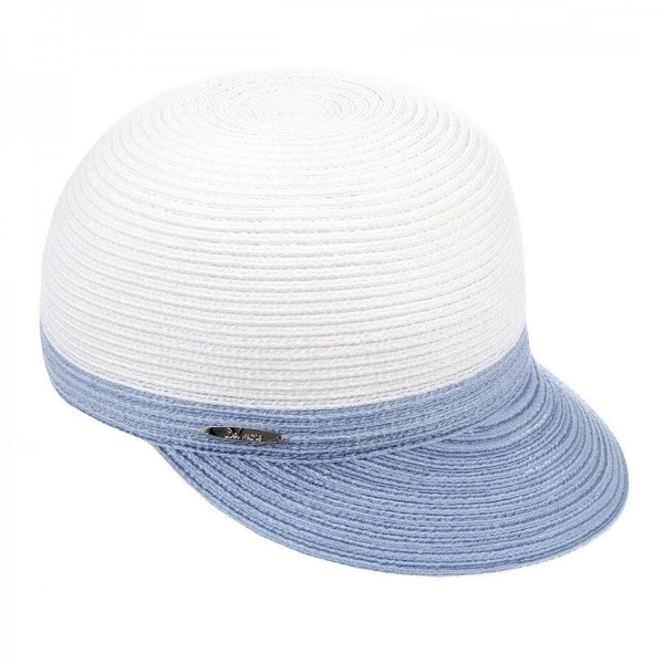 Женское кепи белого цвета с голубым козырьком D 120-02.03