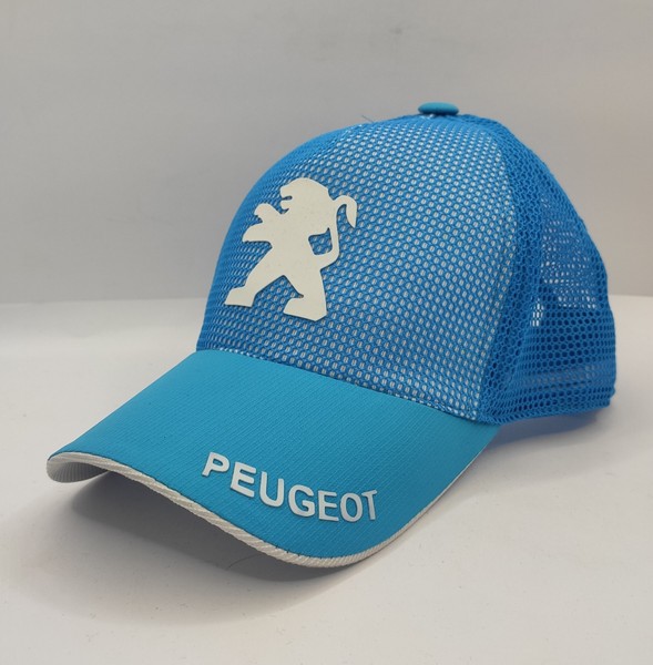 Бейсболка з сітки автологотип Peugeot блакитний/білий