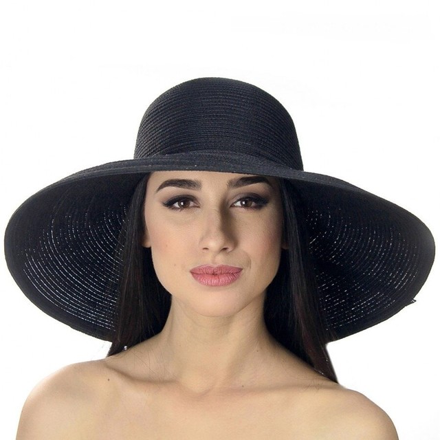 Женские шляпы с полями черного цвета D 100-01