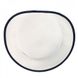 Шляпка из натуральных материалов с обрезанным полем сзади белая с синей лентой D 144-02.05