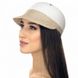 Жіноче кепі білого кольору з бежевим козирком D 120-02.10