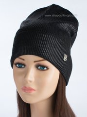 Женская шапка-колпак с логотипом Burberry черная