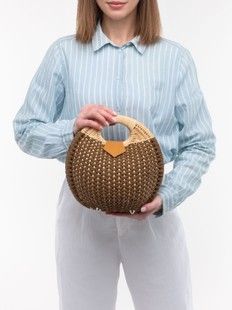 Маленька кругла сумка коричнева