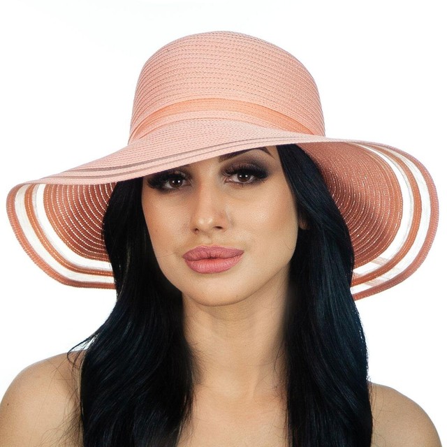 Изысканная шляпа женская персикового цвета D 043-52