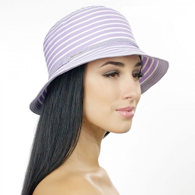 Женская летняя шляпка светло-фиолетового цвета D 022-45