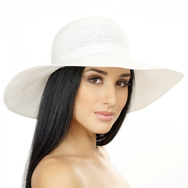 Белые женские шляпы оптом D 039-02