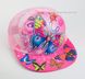 Стильна дитяча кепка snapback "Метелики 3D" світло-рожева сітка.