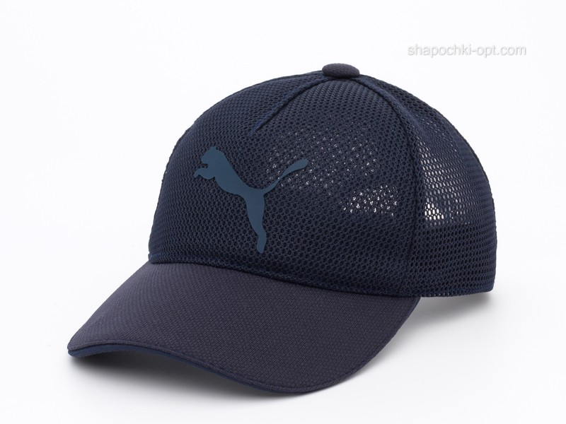 Бейсболка с логотипом Спорт темно-синяя, пятиклинка сетка
