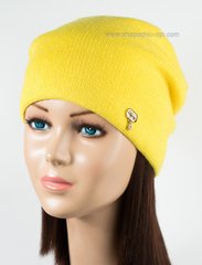 Яркая теплая шапка Висконти желтого цвета