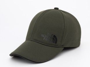 Бейсболка кольору хакі з чорним лого TNF, лакоста шестиклинка