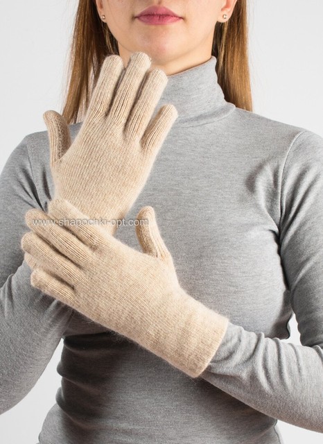 Женские шерстяные перчатки PR-3 крем-брюле