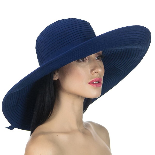 Широкополий капелюх темно-синій D 011-05