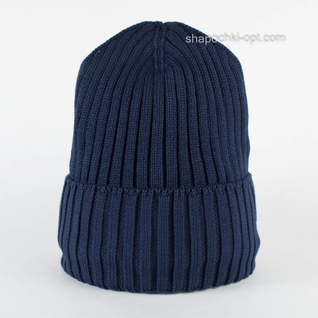 Подовжена шапка з відворотом Голді темно-синя