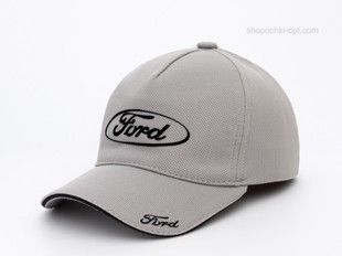 Бейсболка с автологотипом Ford серая, лакоста пятиклинка