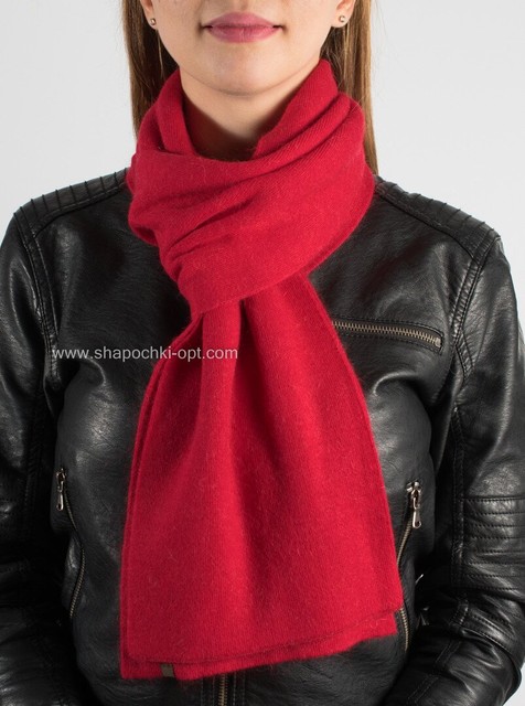 Красивый женский вязаный шарф S-1 алый
