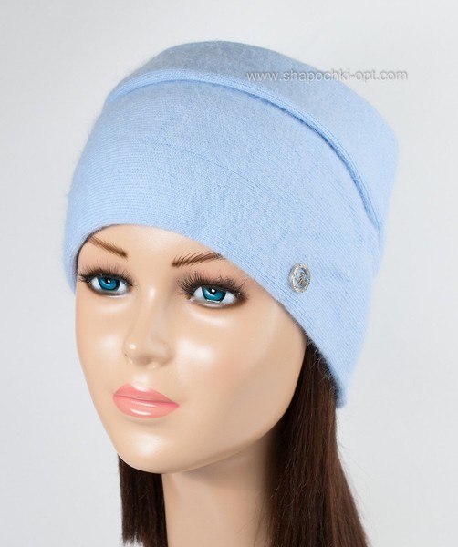 Женская зимняя шапка Афина светло-голубая