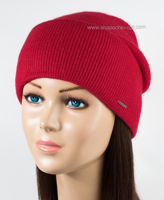 Стильна шапка-ковпак Шопен червоного кольору