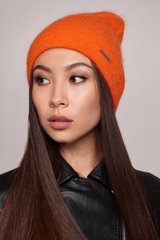 Теплая вязаная шапка Milly оранжевая