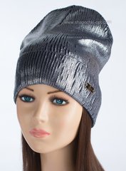 Темно-синяя шапка Gucci с серебряным напылением