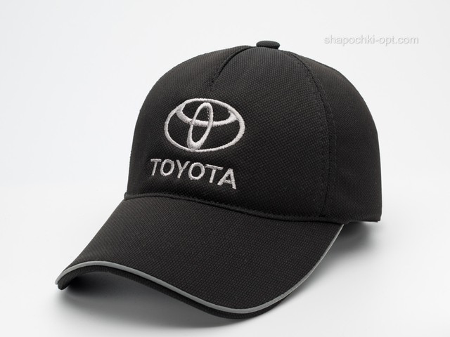 Бейсболка с вышивкой Toyota черная, СХ лакоста