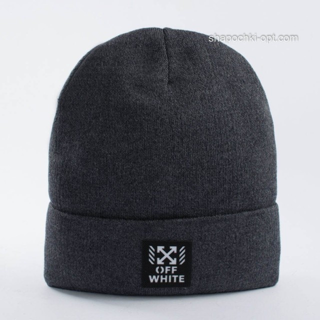 Удлиненная шапка на флисе Вайт темно-серая