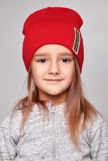 Яркая детская шапка Larry Ch Flip Uni красного цвета