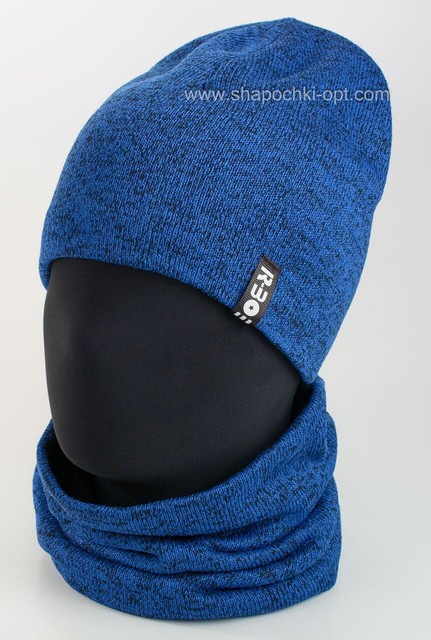 Комплект синього кольору шапка і бафа