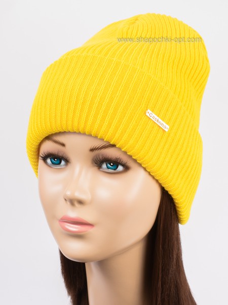 Вязаная удлиненная шапка Barry Flip Uni желтый неон