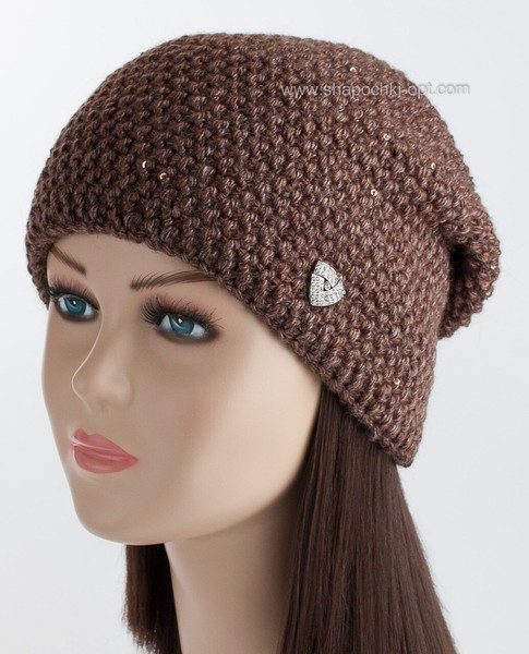 Женская шапка-колпак Манго коричневый