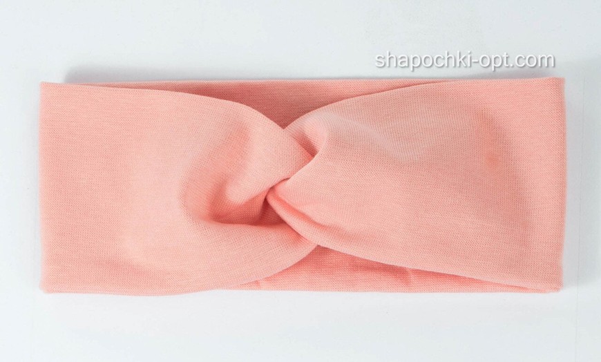 Оригинальная повязка для девочки Чалма персиковая